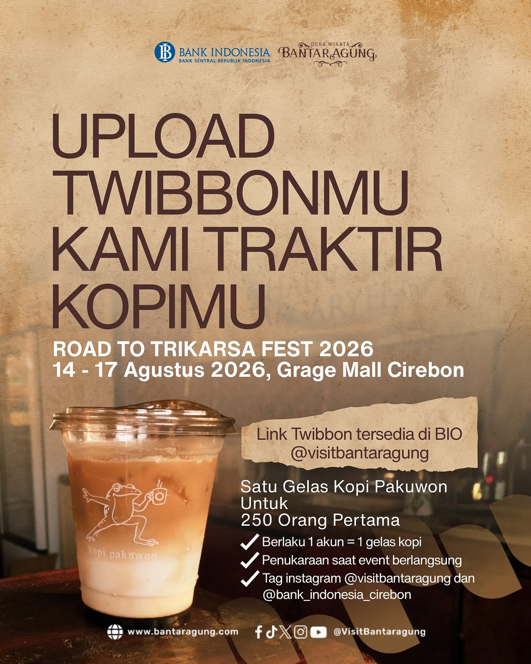Upload Twibbon, Gratis Secangkir Kopi Pakuwon di Pasar Bumi Pakuwon